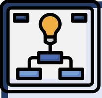 A light bulb is connected to a circuit board vector