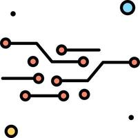 A circuit board with dots and lines vector