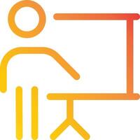 A man is standing in front of a whiteboard vector