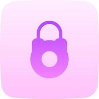 A purple lock icon on a pink background vector