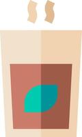 A cup of coffee with a leaf in it vector