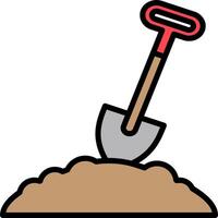 A shovel and shovel in the ground vector