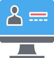 A computer screen with a person on it vector
