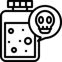 A black and white image of a bottle with a skull inside vector