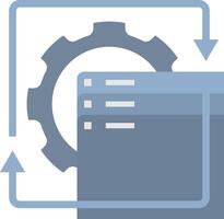 A gear wheel is shown with a blue background vector