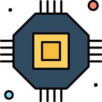 A computer chip icon with a square in the middle vector