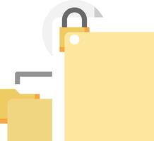 A yellow folder with a padlock on it vector