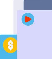 A dollar sign and a play button on a white background vector