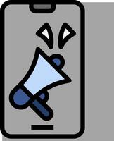 A smartphone with a megaphone icon on it vector