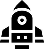 A black and white rocket icon on a white background vector