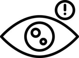 An eye icon with a warning sign on it vector