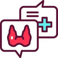 A speech bubble with a heart and a cross vector