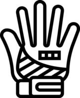 A glove with a black and white outline vector