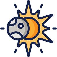 The sun and moon are shown in a flat line vector