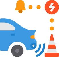 A car with a traffic cone and a traffic light vector