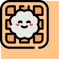 A waffle with a smiley face on it vector