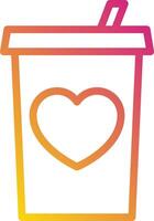 A cup with a heart in it and a straw vector