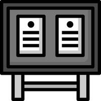 A black and white image of a desk with two files on it vector