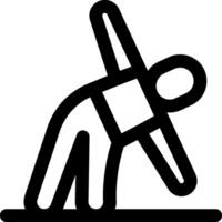 A black and white icon of a person doing a push up vector