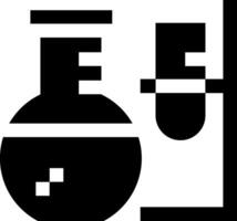 A black and white image of a laboratory flask and a test tube vector
