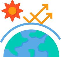 The earth is surrounded by arrows and sun vector