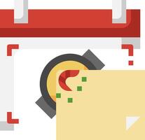A calendar with a clock and a food item vector