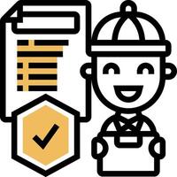 A cartoon man holding a clipboard and a check mark vector