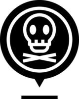 A skull and crossbones icon in a circle vector