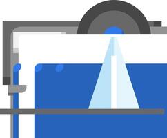 A blue and white object with a light shining on it vector