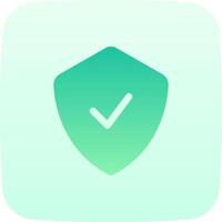 A green shield with a tick mark on it vector