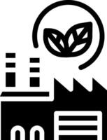 A black and white image of a factory with a leaf on it vector