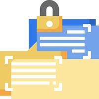 A padlock is on top of a folder with a note inside vector