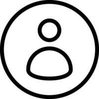 A person icon in a circle with a black outline vector
