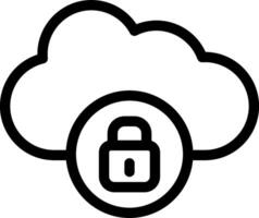Cloud security icon with padlock vector