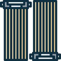 Two wooden planks with a handle on each side vector