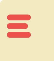 A red and white icon with the word e vector
