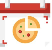A pizza slice is shown in a calendar vector