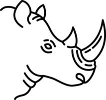 A rhino head outline on a white background vector