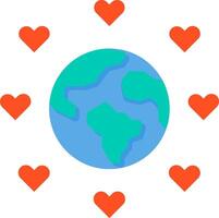 Earth with hearts around it vector