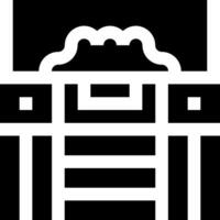 A black and white icon of a building vector