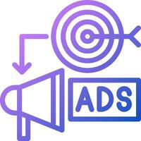An ad with a target and arrow on it vector