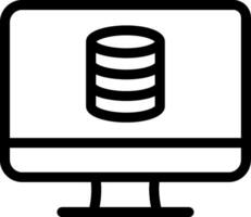 A computer monitor with a stack of data on it vector
