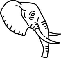 An elephant head with tusks on a white background vector