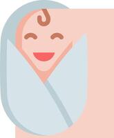 A baby wrapped in a blanket is smiling vector