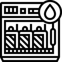 A black and white illustration of a machine with a drop of water vector