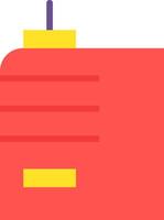 A red and yellow box with a handle vector