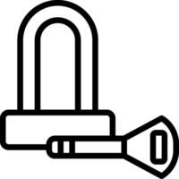 A black and white illustration of a lock and key vector