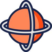 An orange and white planet with a ring around it vector