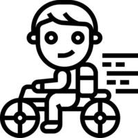 A boy riding a bike with a bike icon vector