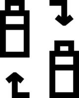 Battery icon with arrows and a battery vector